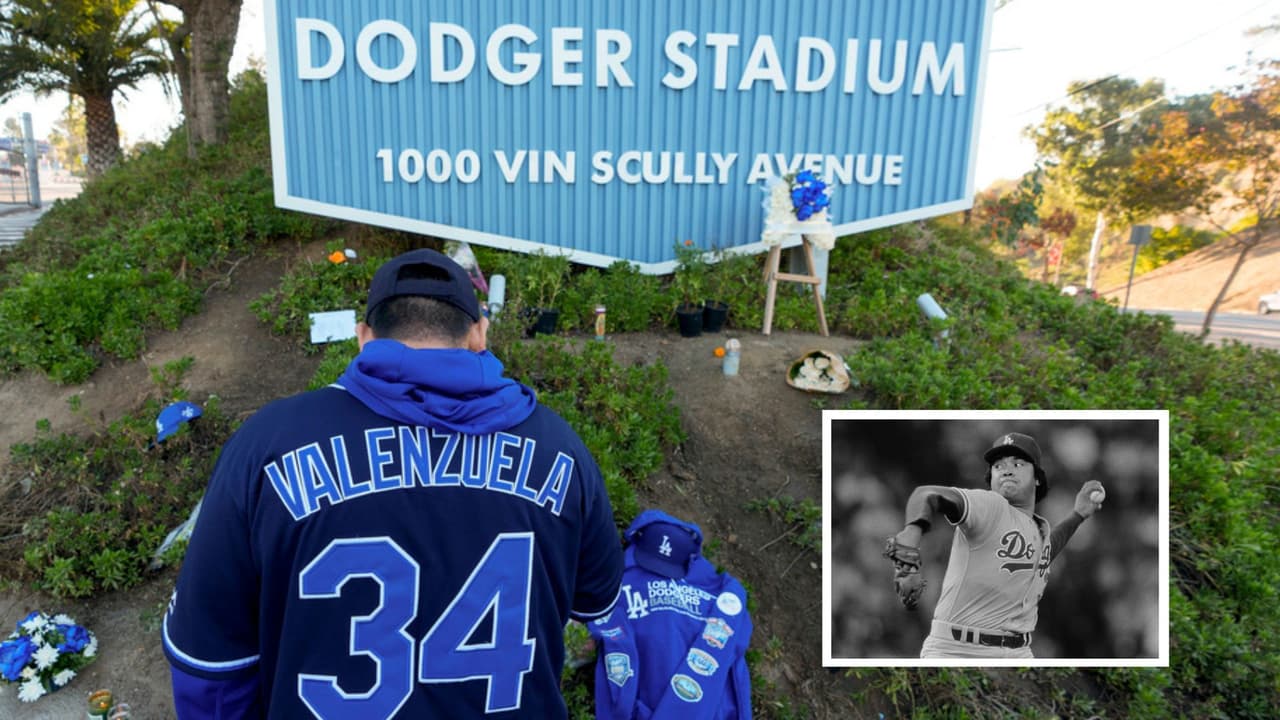 Fanáticos rinden homenaje a "El Toro" Valenzuela en el Dodger Stadium