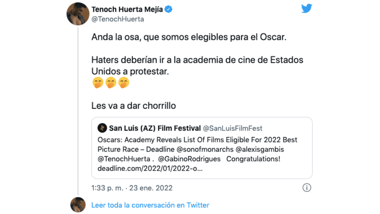 El actor celebró la posible nominación a los Oscar 2022