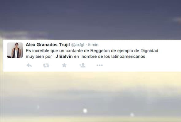 El público no dejó de 'tuitear' a favor de J Balvin y se mostraban admirados por la solidaridad que había mostrado.