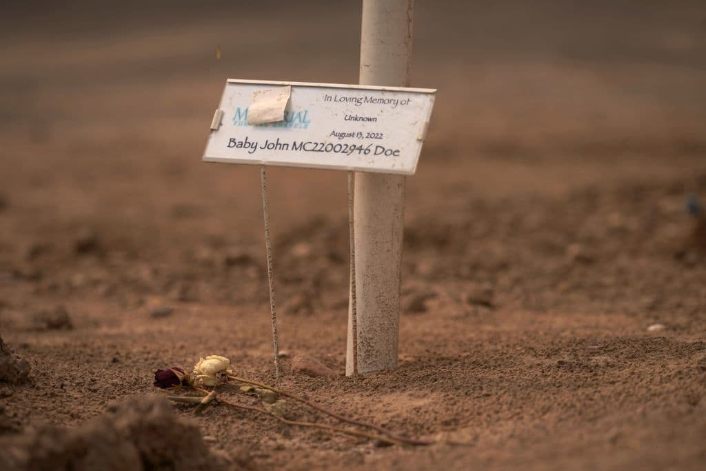 Mientras las lápidas comunes de este cementerio tienen nombres hispanos, estas tumbas anónimas 
<b>llevan el nombre de John o Jane Doe</b>, la fórmula anglosajona que sirve para nombrar a una persona sin identificación.