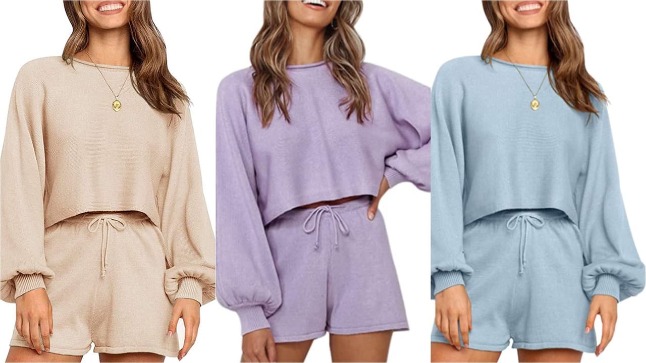 7. 
<a href="https://www.amazon.com/gp/product/B08F2CKTWM/ref=ppx_yo_dt_b_asin_title_o02_s02?ie=UTF8&psc=1" target="_blank">Set en tejido de punto</a> de crop top con mangas largas abombadas y short con jareta de Zesica. Varios colores.
<b> Precio: $37.99 </b>
<br>El verdadero truco en una videollamada es verse bien de la mitad del cuerpo hacia arriba. Usa ropa cómoda: los mejores tonos son los de las piedras preciosas o colores neutros y evita estampados, líneas delgadas, el blanco y el negro. Recuerda siempre llevar ropa presentable –en caso de imprevistos. 
<br> 
<br>