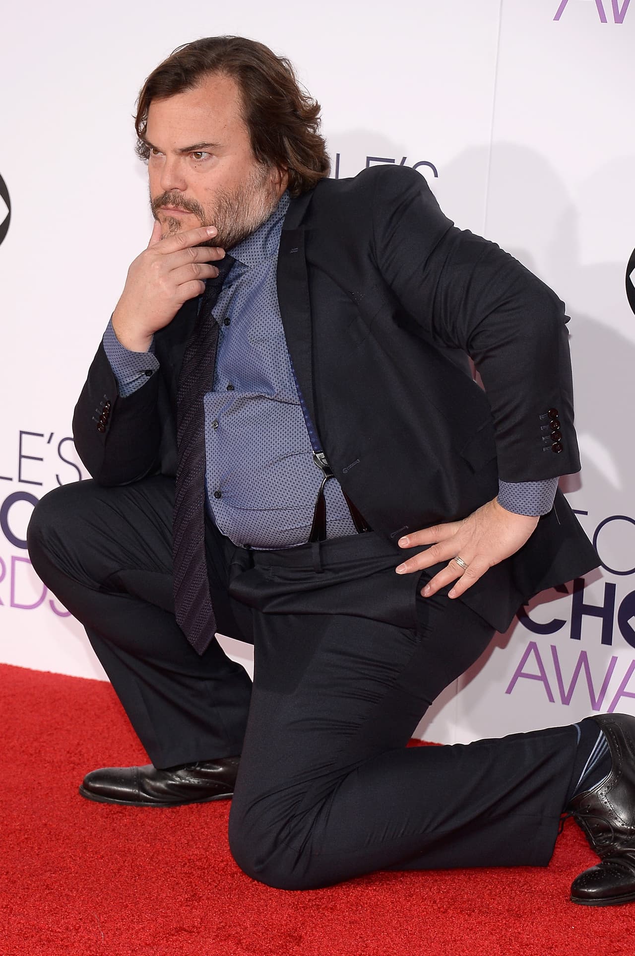 Jack Black payaseando en la alfombra