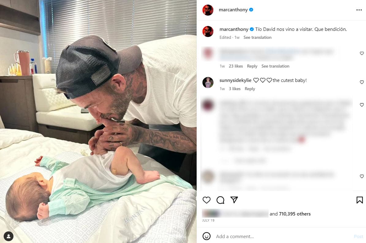 David Beckham y el hijo de Marc Anthony.