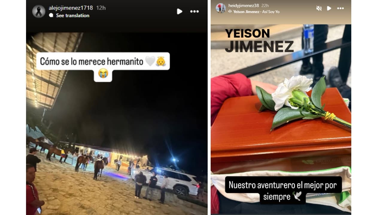Heidy Jiménez mostró la urna que contienen las cenizas de su hermano Yeison.
