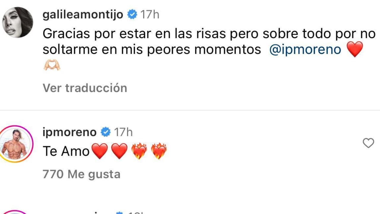Isaac Moreno respondió con un "te amo" al mensaje de Galilea Montijo.
