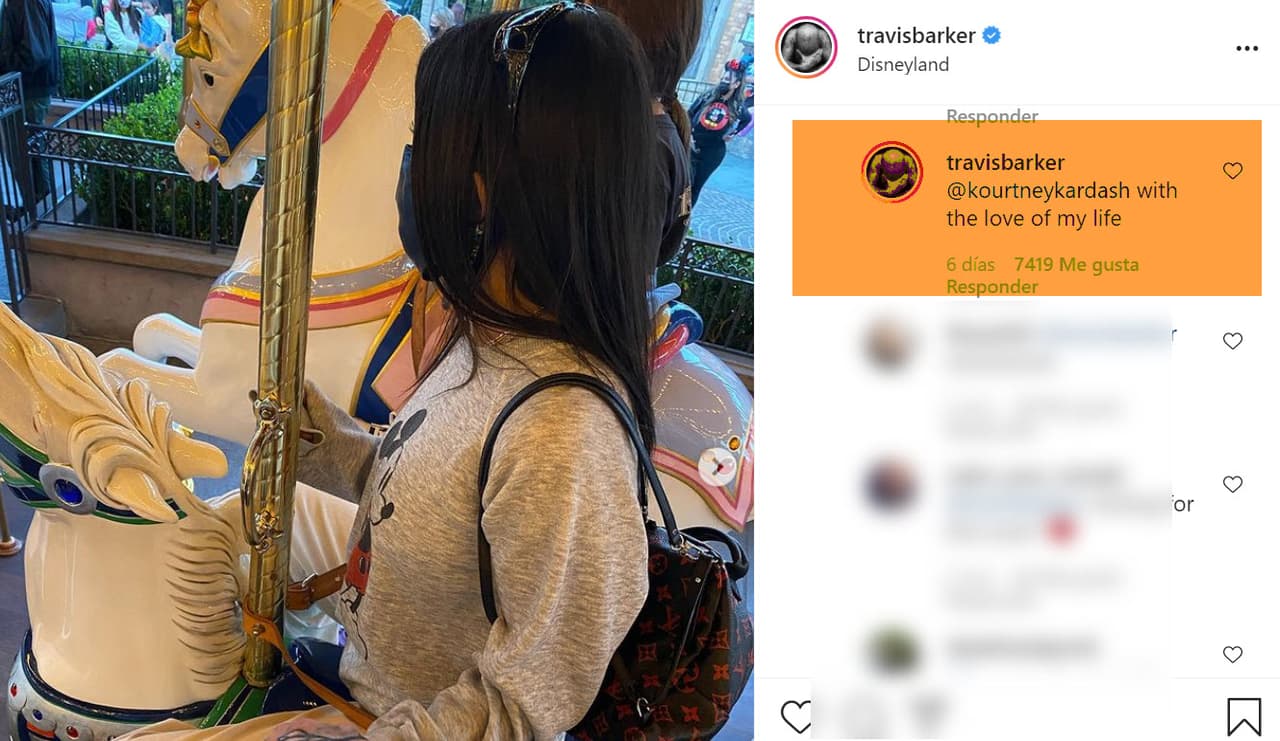 Mientras tanto, el pasado fin de semana, Travis Barker llamó a Kourtney Kardashian 
<b><a href="https://www.instagram.com/p/CPHJmHVnoBr/" target="_blank">"el amor de mi vida" </a></b>en respuesta a una foto que él colgó en su cuenta de Instagram durante un paseo que hizo con la mayor de las Kardashian en Disneyland.