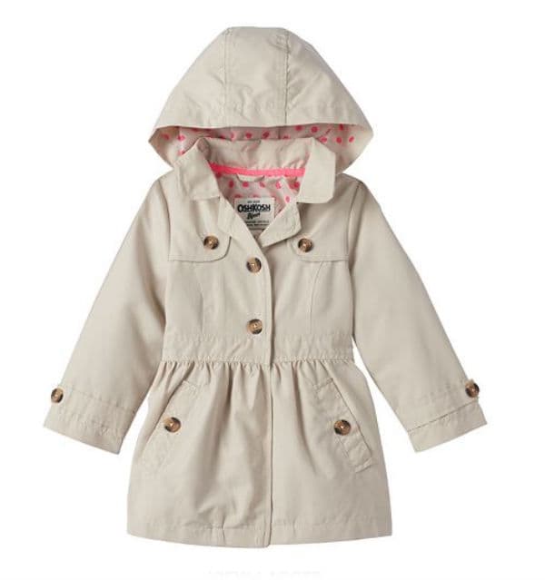 Abrigo para la lluvia para niñas de 4 a 6 años, 34.99 dólares en Kohls.com