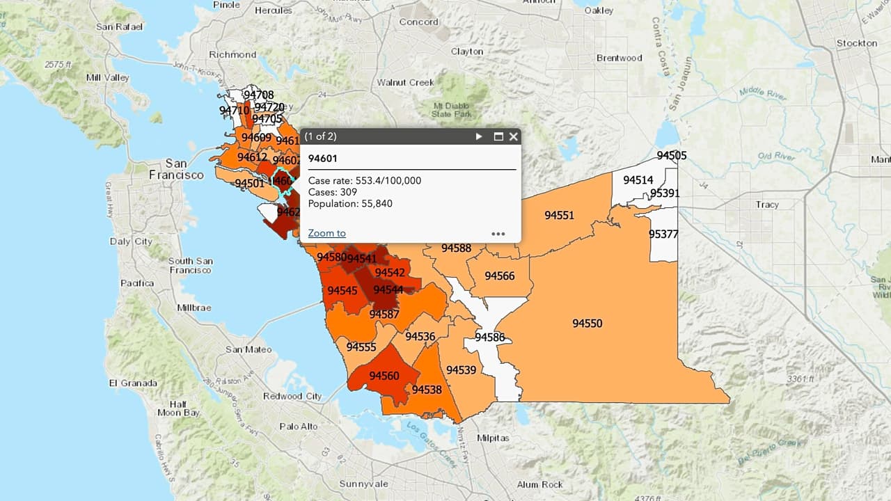 El código postal 94601 en Oakland es donde se reportan más casos de coronavirus en todo el condado.