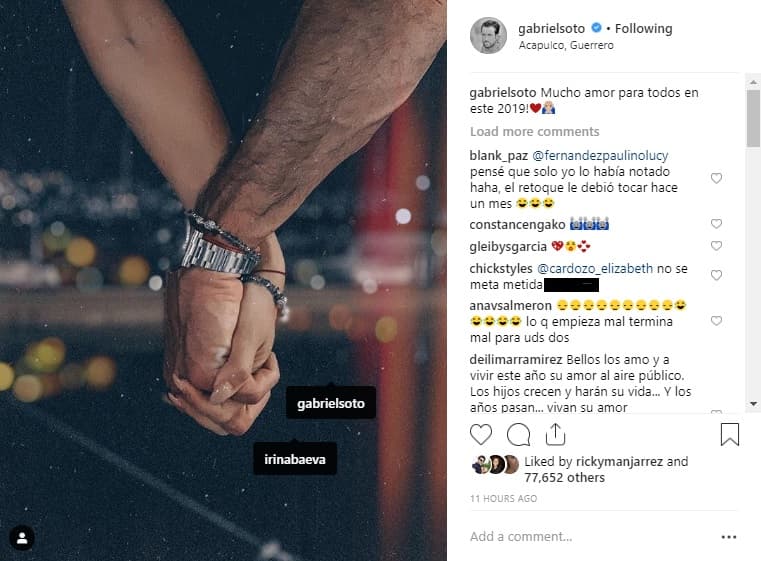 Tomados de la mano, escribeiron: "¡Mucho amor para todos en este 2019!".