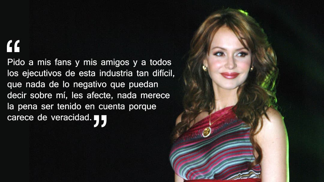 "Mientras viva seguiré luchando por mí y sobre todo por mi hijo, de manera que pido a mis fans y mis amigos y a todos los ejecutivos de esta industria tan difícil, que nada de lo negativo que puedan decir sobre mí, les afecte, nada merece la pena ser tenido en cuenta porque carece de veracidad y se trata de una más de las falsedades que sobre mí se lanzan al universo del entretenimiento para vender y ganar rating a costa de mi honor y la inocencia de mi hijo".