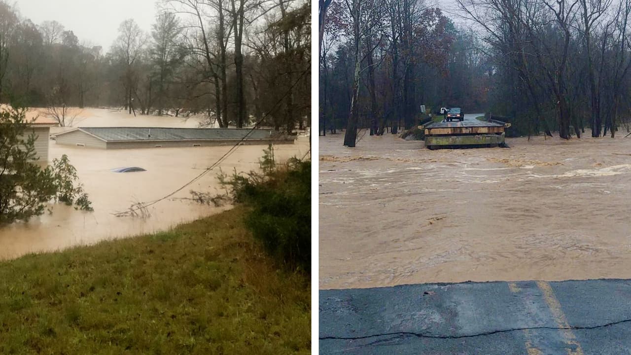 Casas y carreteras bajo el agua, fuertes lluvias causan inundaciones de gran magnitud en Carolina del Norte
