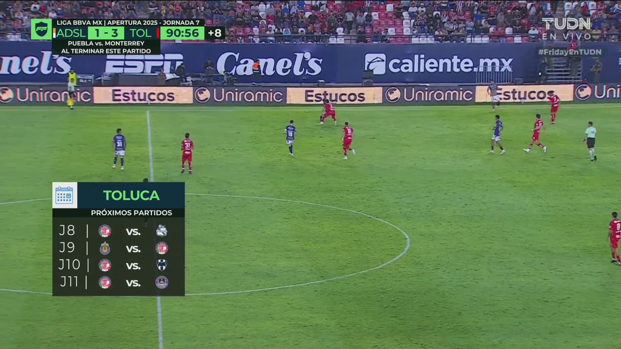 Minutes Atlético San Luis vs Toluca