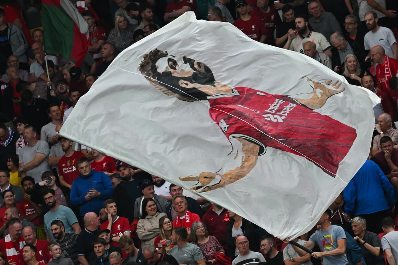 Así recibió Anfield Road a Mohammed Salah.