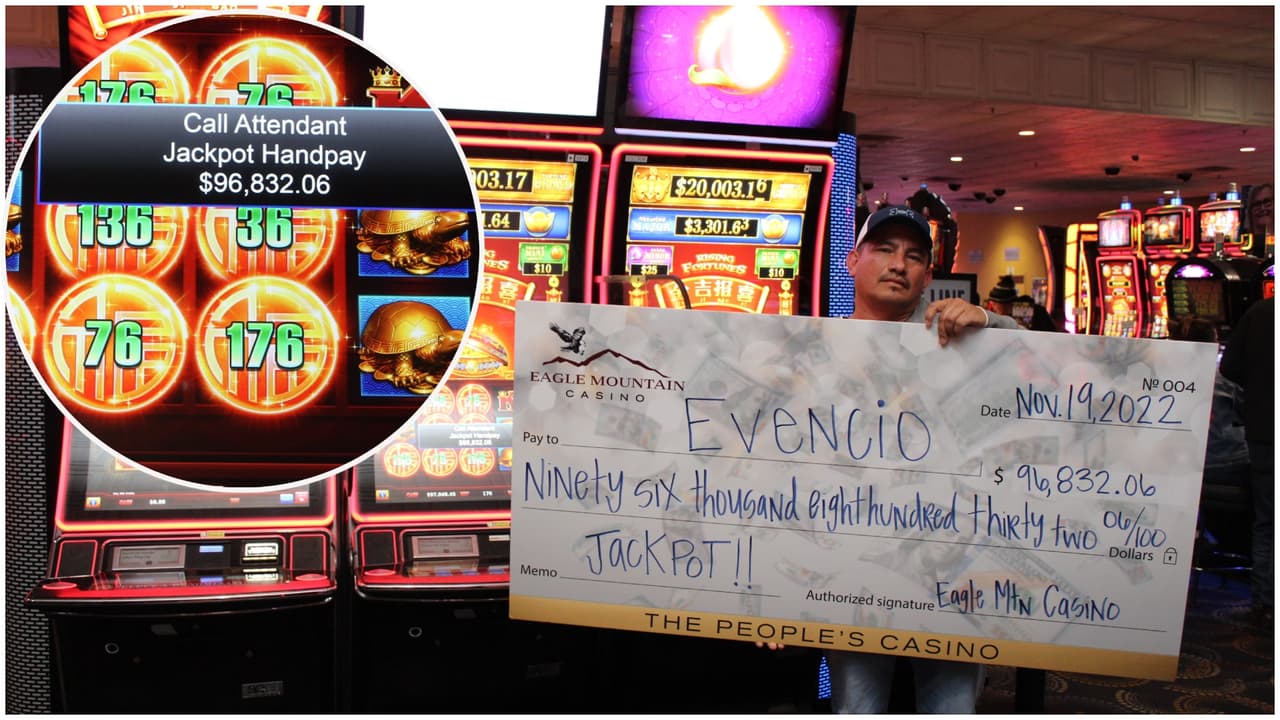 Hispano gana premio mayor del jackpot de $96,000 en un casino de California luego de apostar $1.76