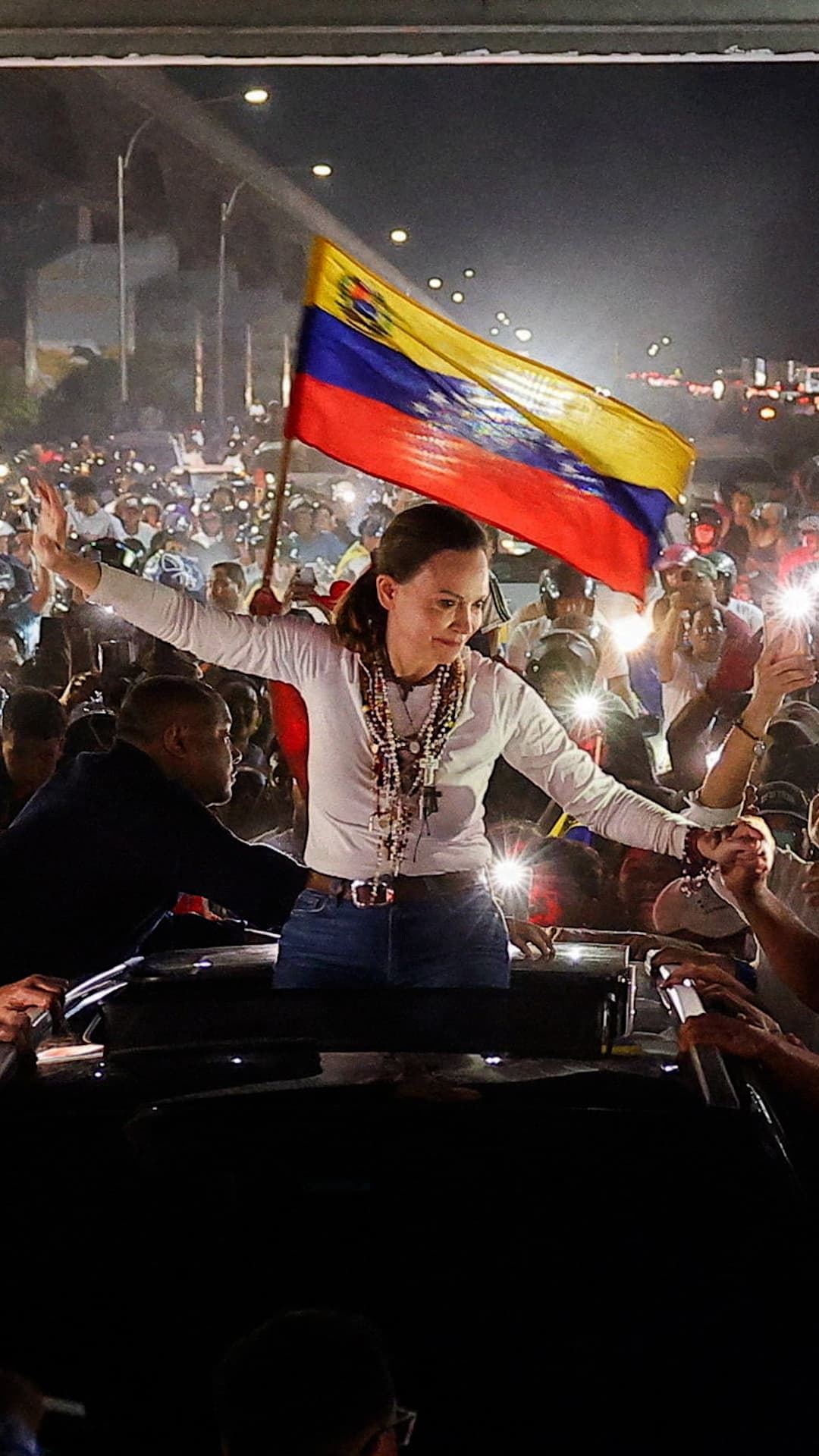 Así fue la bienvenida a Venezuela de María Corina Machado