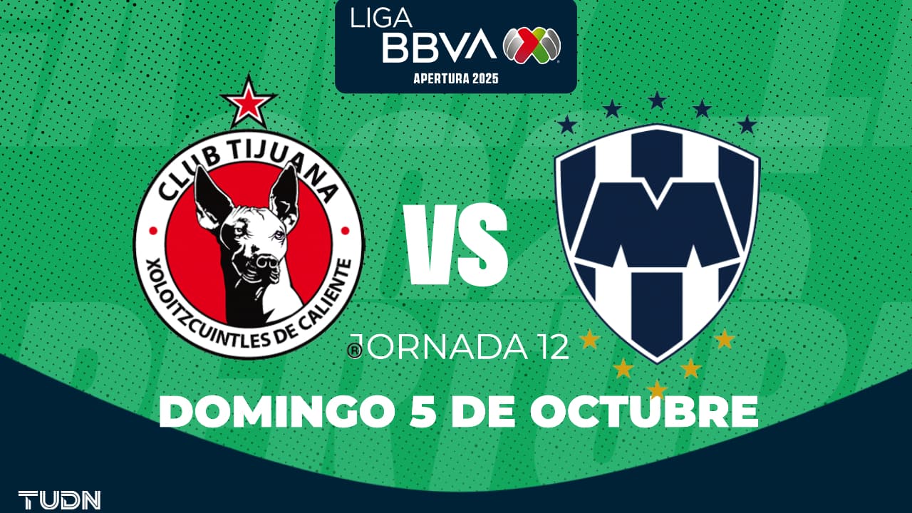 Horario y dónde ver el Xolos vs. Monterrey de la Jornada 12 del Apertura 2025