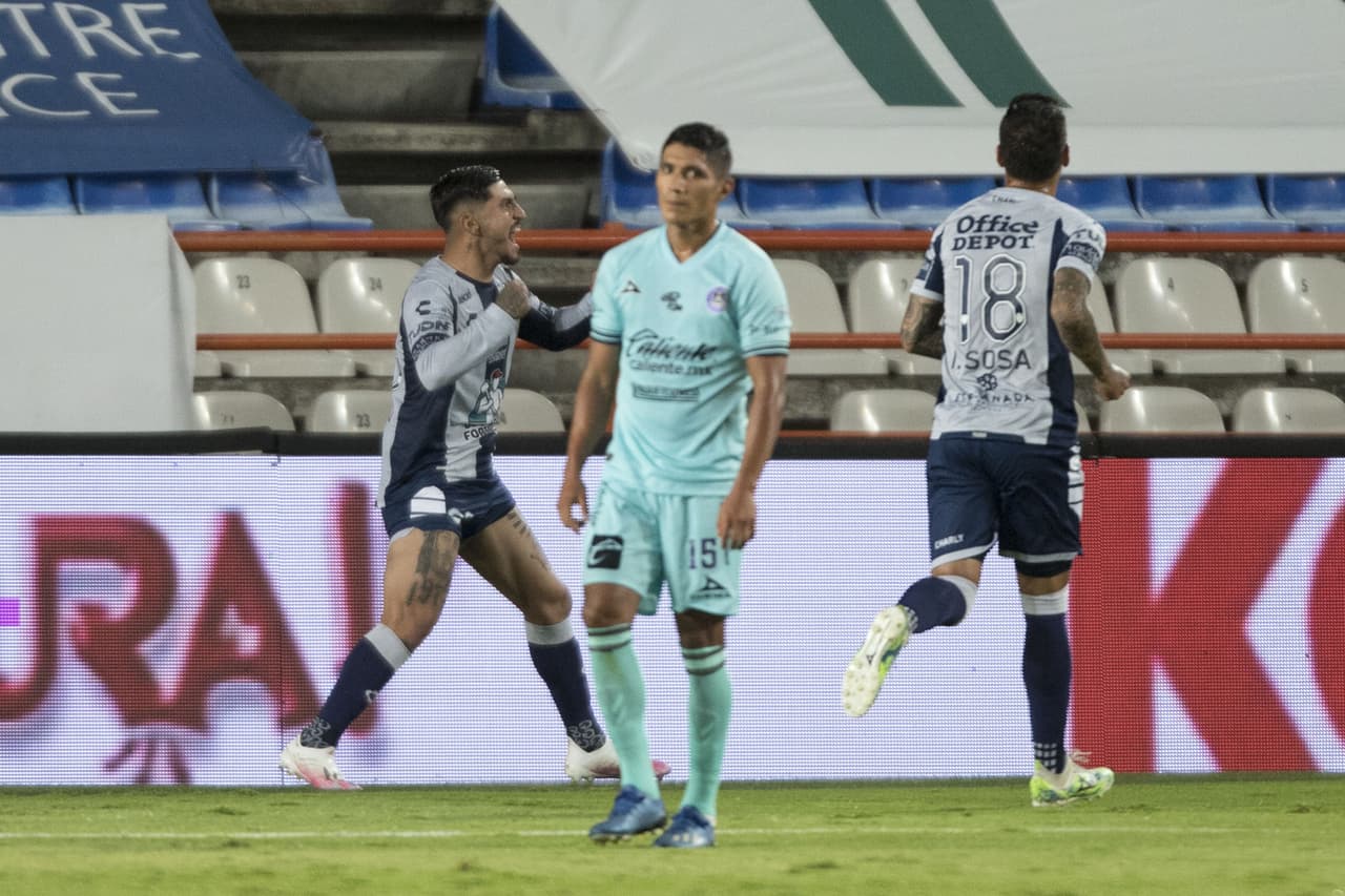 during the game Pachuca vs Mazatlan FC, corresponding to Day 06 of the Torneo Apertura Guard1anes 2020 of the Liga BBVA MX, at Hidalgo Stadium, on August 24, 2020. <br><br> durante el partido Pachuca vs Mazatlan FC, correspondiente a la Jornada 06 del Torneo Apertura Guard1anes 2020 de la Liga BBVA MX, en el Estadio Hidalgo, el 24 de Agosto de 2020.