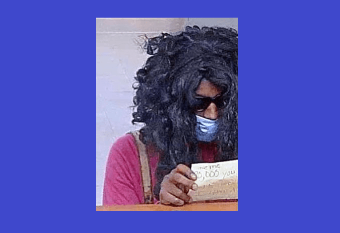 Buscan a sospechoso que presuntamente se vistió de mujer para asaltar banco