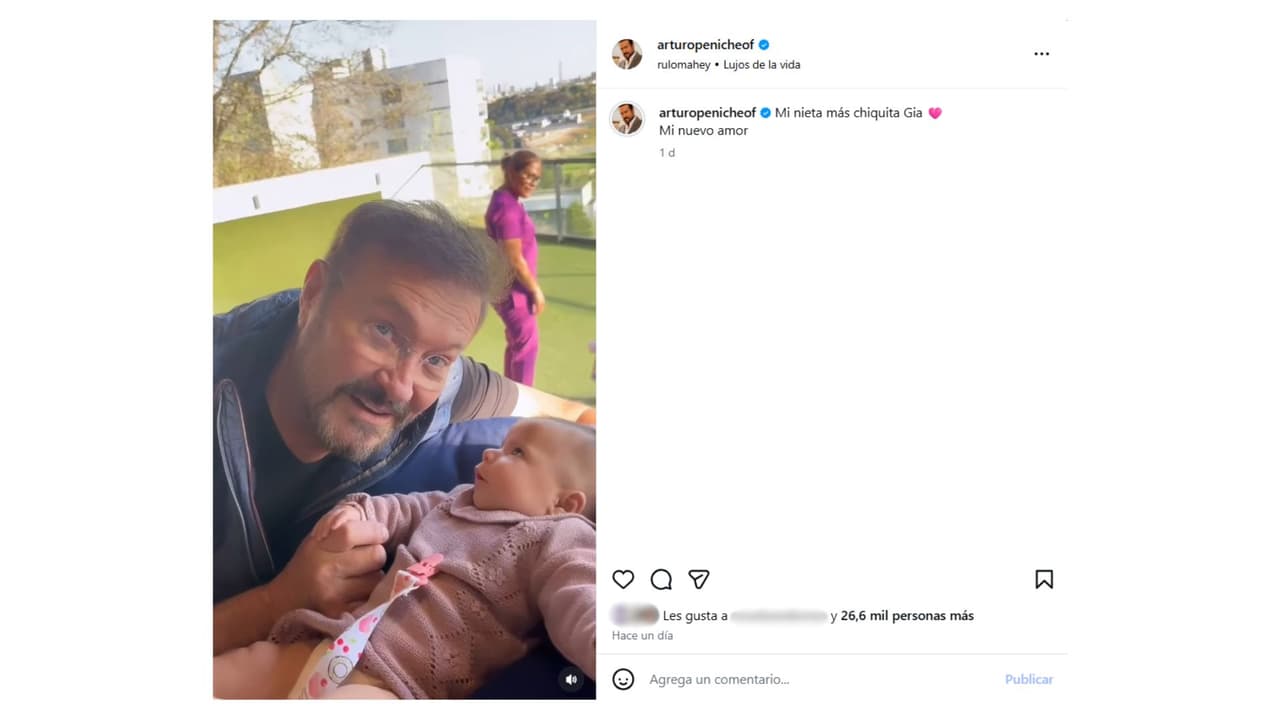 Arturo Peniche junto a su nieta Gia.