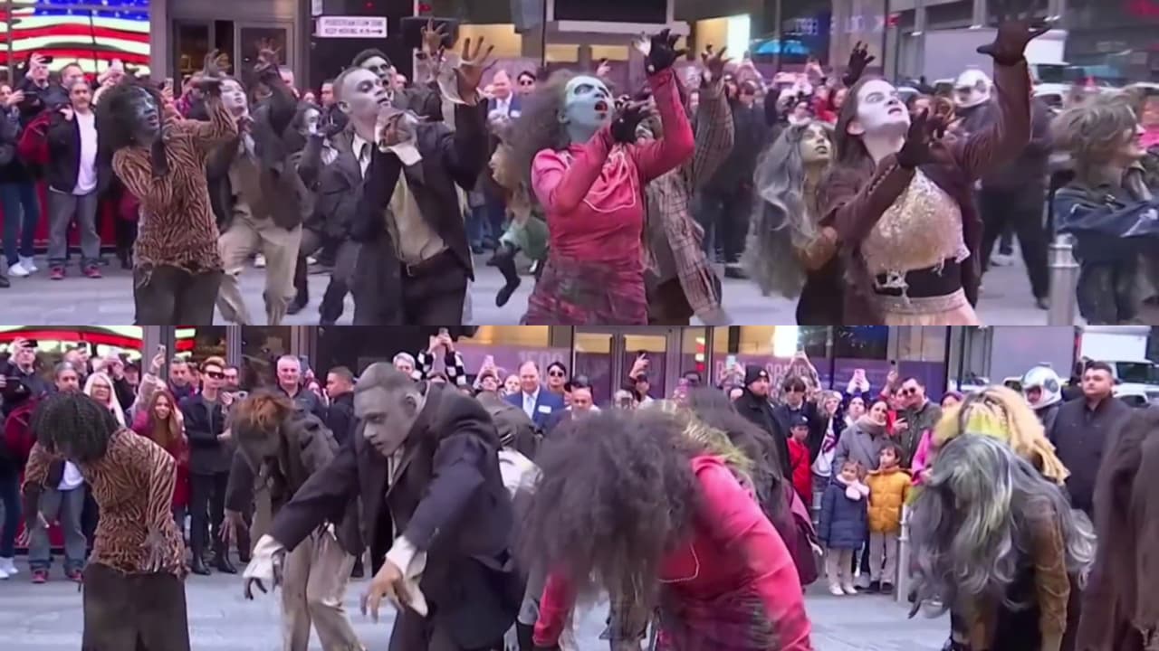 El tiempo vuela: Multitud en Nueva York baila para celebrar los 40 años del álbum ‘Thriller’ de Michael Jackson