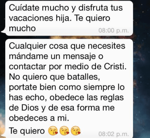 La joven usualmente compartía las conversaciones con su mamá, donde demostraba la complicidad y confianza que entre ellas existía.