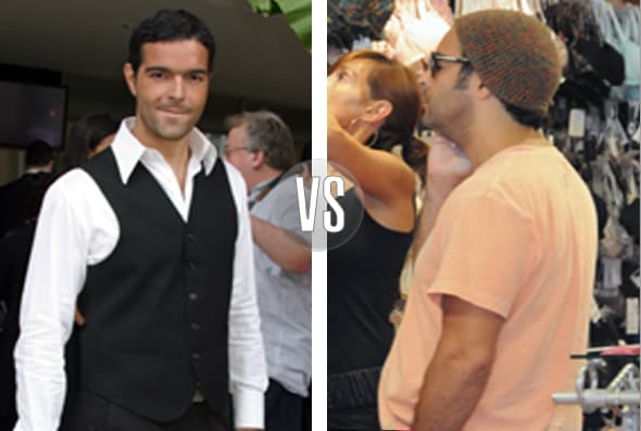 Pablo Montero es otro de los cantantes que han mostrado barriguita, y para disimular se pone estas playeras que le quedan un poco grandes.