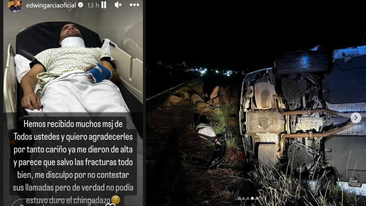 Edwin García dio a conocer que ya fue dado de alta y que terminó con fracturas.