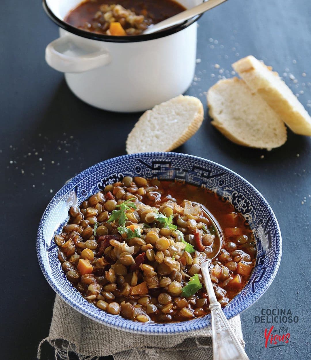 Una delicia de nuestro chef Yisus: unas lentejitas para quitarse el frío que llegó con las lluvias a Miami.