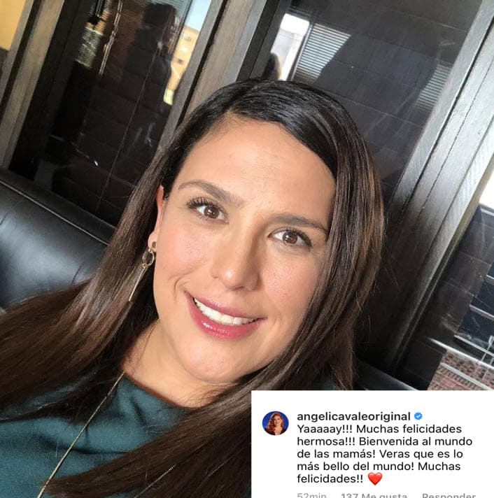 Angélica Vale, quien fue jueza de Tu Cara Me Suena, sintió gran emoción con la noticia: "¡Yaaay! Muchas felicidades, hermosa. Bienvenida al mundo de las mamás. Verás que es lo más bello del mundo. ¡Muchas felicidades!".