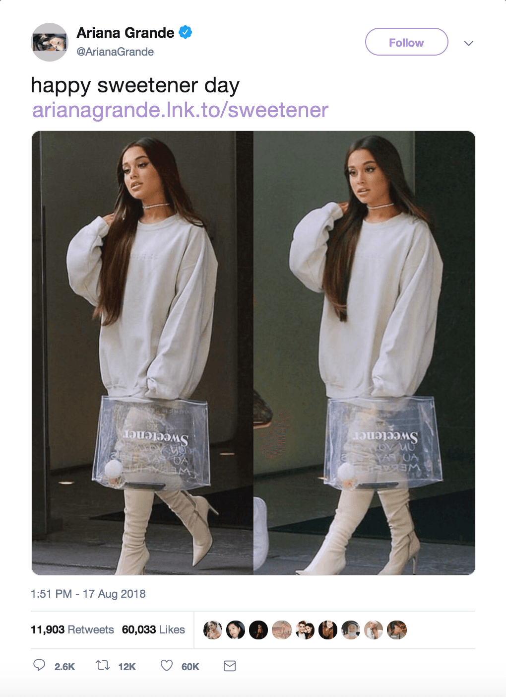 Las fotografías que causaron la demanda del fotógrafo son estas en donde aparece con un suéter largo, botas y una bolsa transparente.