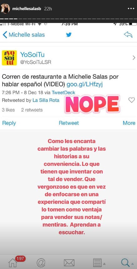 Publicó esta imagen en sus Instagram Stories con un texto dirigido a la prensa.
<br>