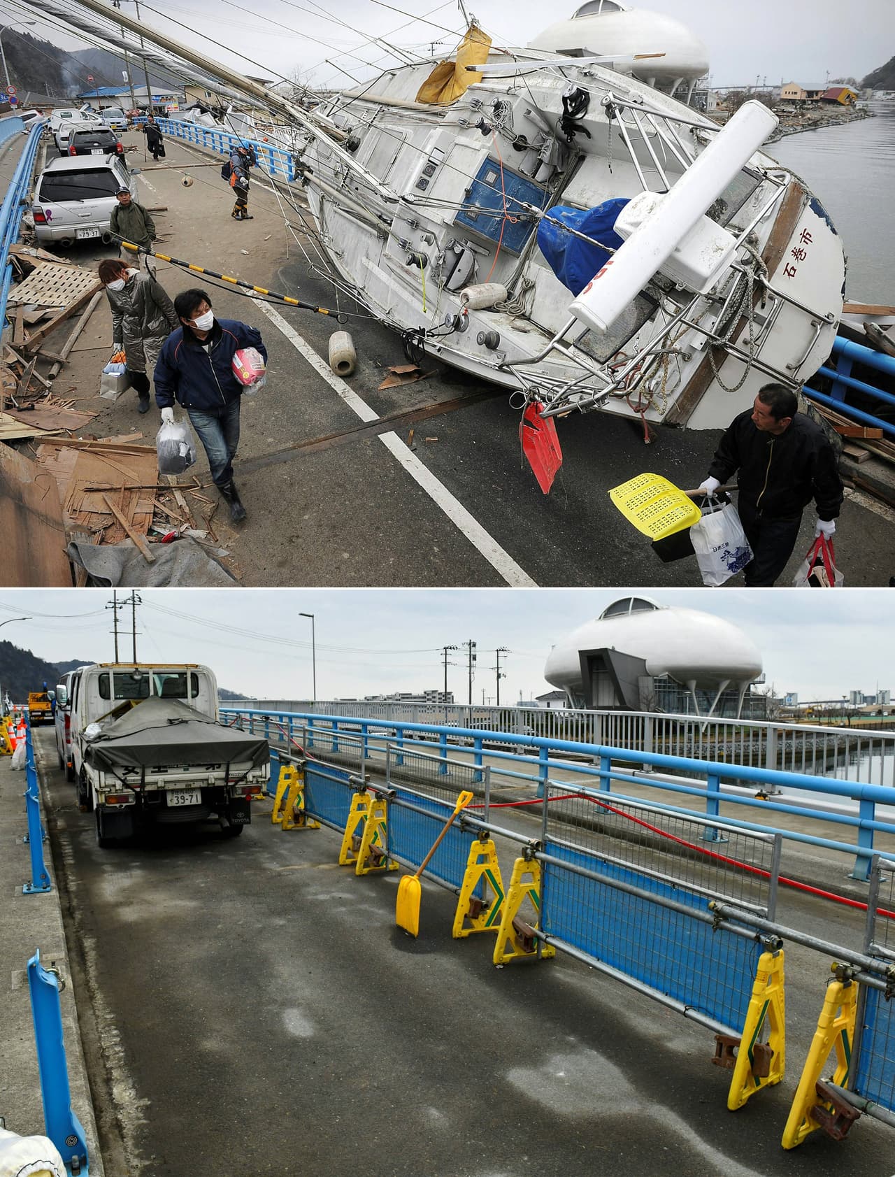 Ishinomaki, prefectura Miyagi. 15 de marzo de 2011y 26 d enero de 2021. Aunque Japón es un líder mundial en la atención de desastres, el terremoto de 2011 causó daños abrumadores y necesidades humanitarias que requirieron una respuesta internacional.