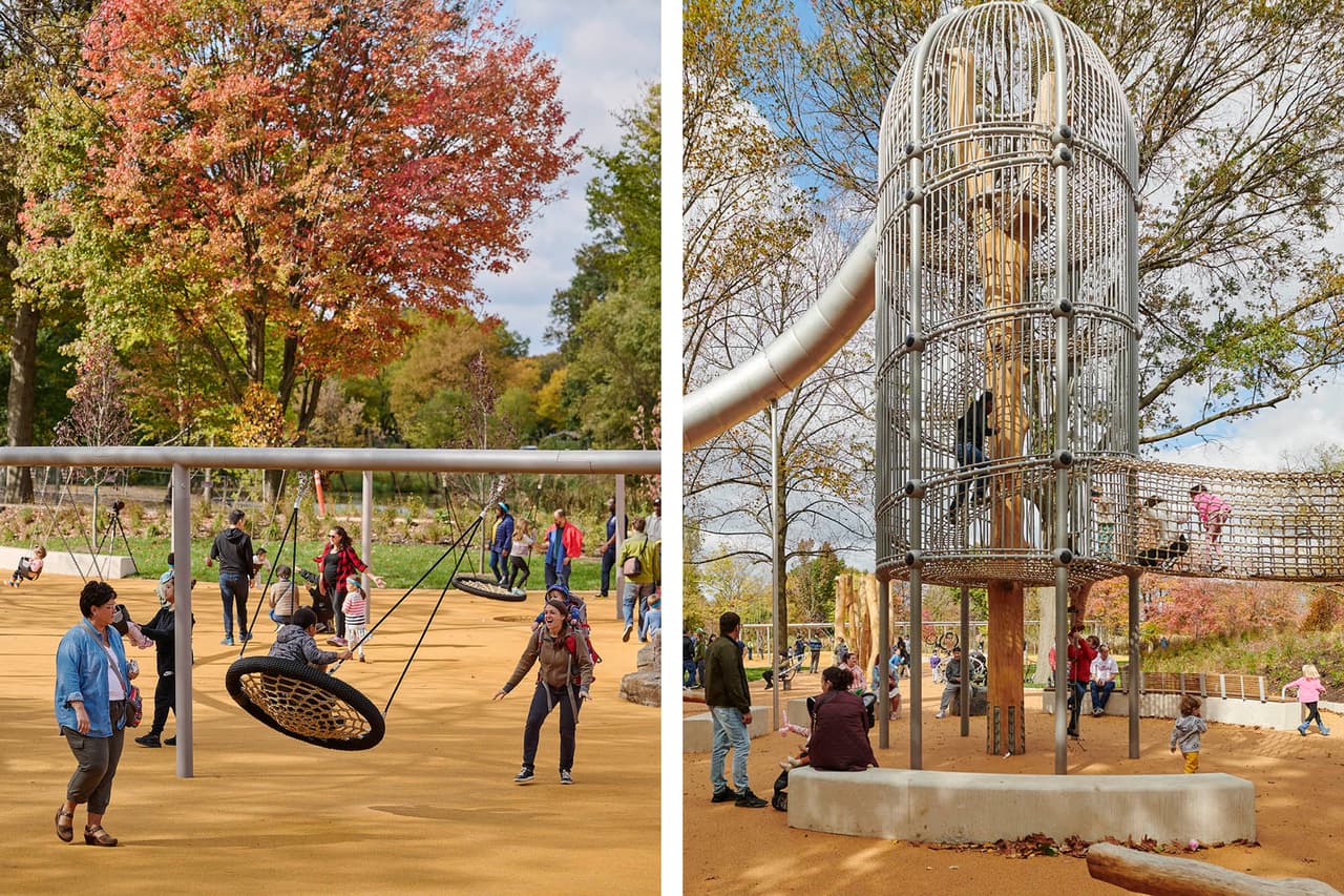 Se compone de 20 columpios.