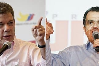 El presidente de Colombia, Juan Manuel Santos, y el candidato uribista, Oscar Iván Zuluaga, se enfrentan en segunda vuelta este domingo 15 de junio.