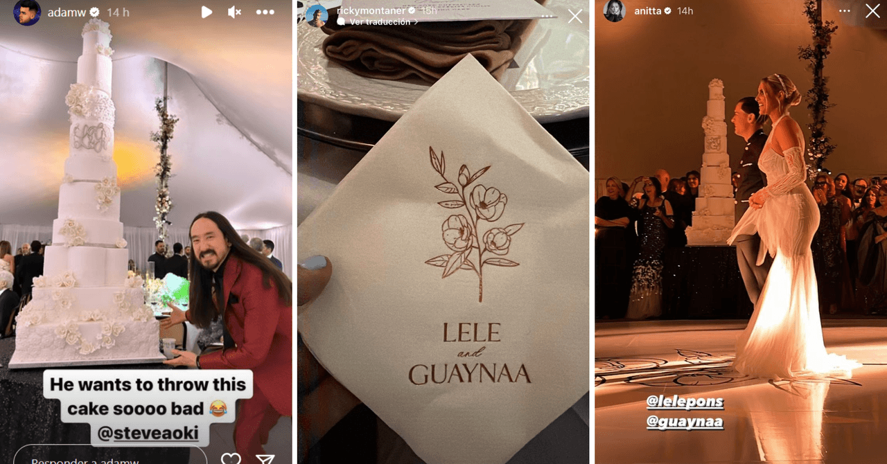Detalles de la boda de Lele Pons y Guaynaa