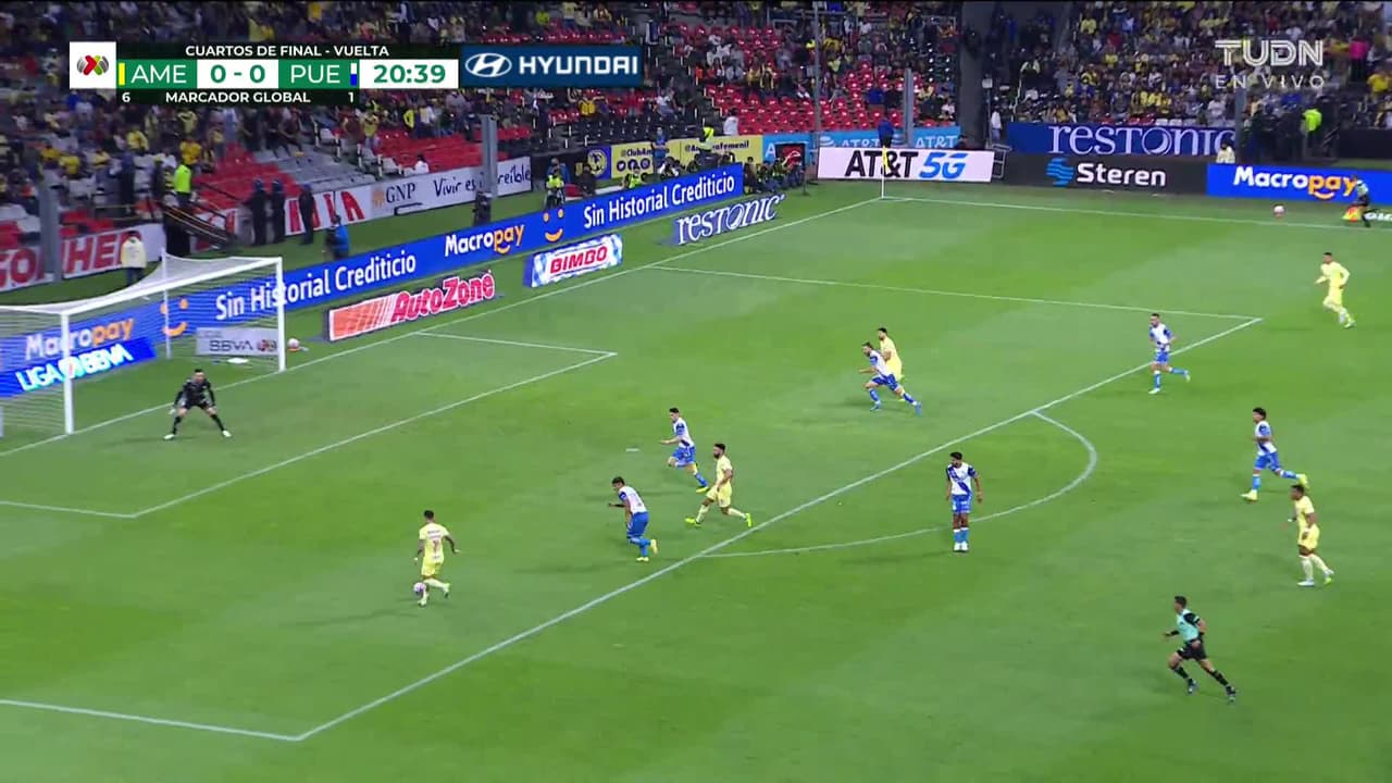 ¡GOL!  anota para América. Brian Rodríguez