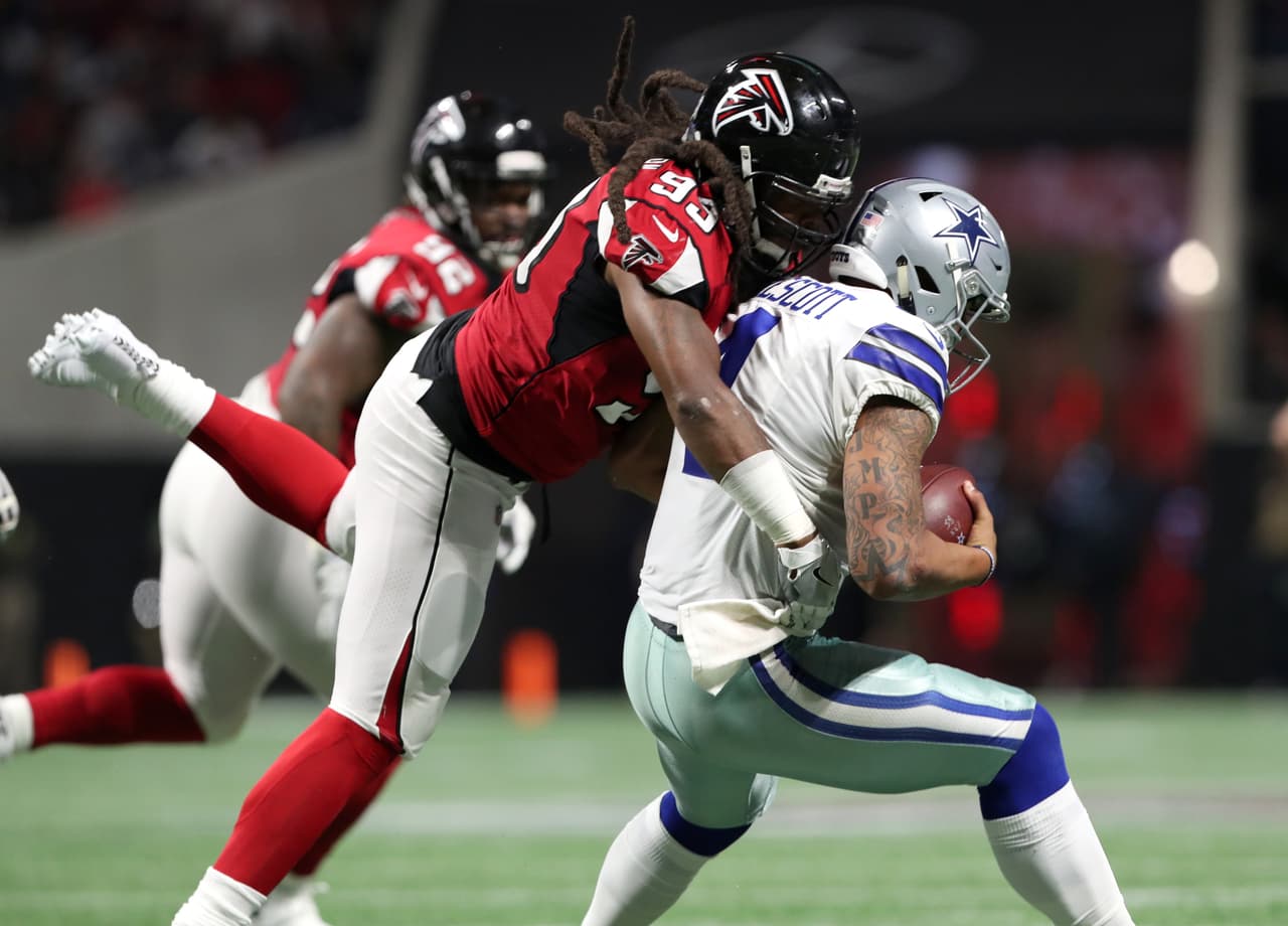 En el primer juego sin Ezekiel Elliott, Dallas tropezó ante la gran defensiva de Atlanta