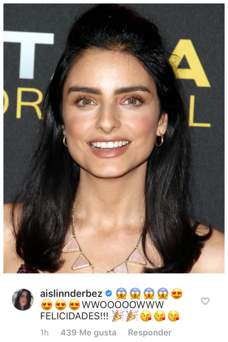 Entre ellas la de algunas celebridades, como Aislinn Derbez, quien les dejó este mensaje: "¡Wow! ¡Felicidades!".