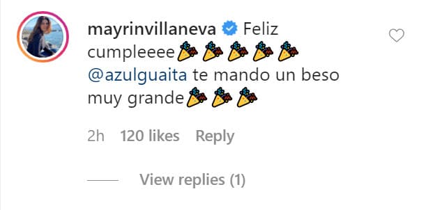 "Feliz cumple Azul Guaita, te mando un beso muy grande", le escribió su 'suegra'.
<br>