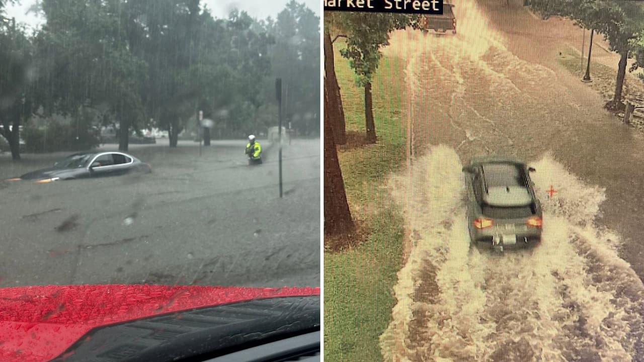 En apenas hora y media, 
<b><a href="https://www.univision.com/local/houston-kxln/potencial-ciclon-tropical-1-avanza-houston-amenaza-inundaciones">las calles de The Woodlands recibieron casi 6 pulgadas de lluvia</a></b>, dejando bajo el agua a varios vehículos varados y movilizando a equipos de emergencia para realizar rescates acuáticos.