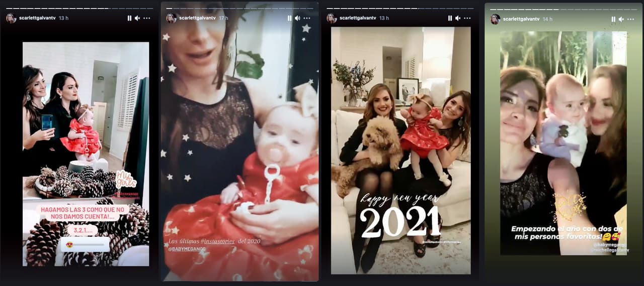 Quien le agradeció al 2020 por la llegada de la pequeña Megan, pasó la noche de Año Nuevo junto a su hermana Scarlett Galván.