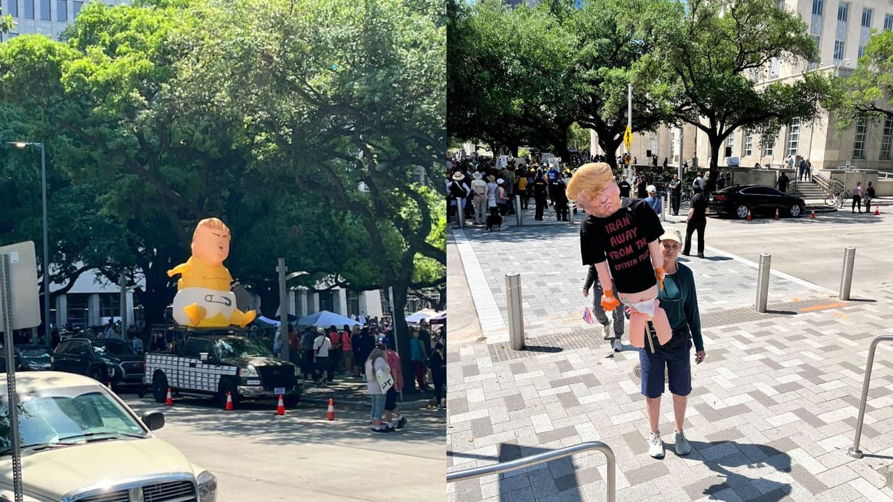 Así se vive la protesta de No Kings Day III en Houston, Texas: “El poder pertenece al pueblo, no a los reyes”