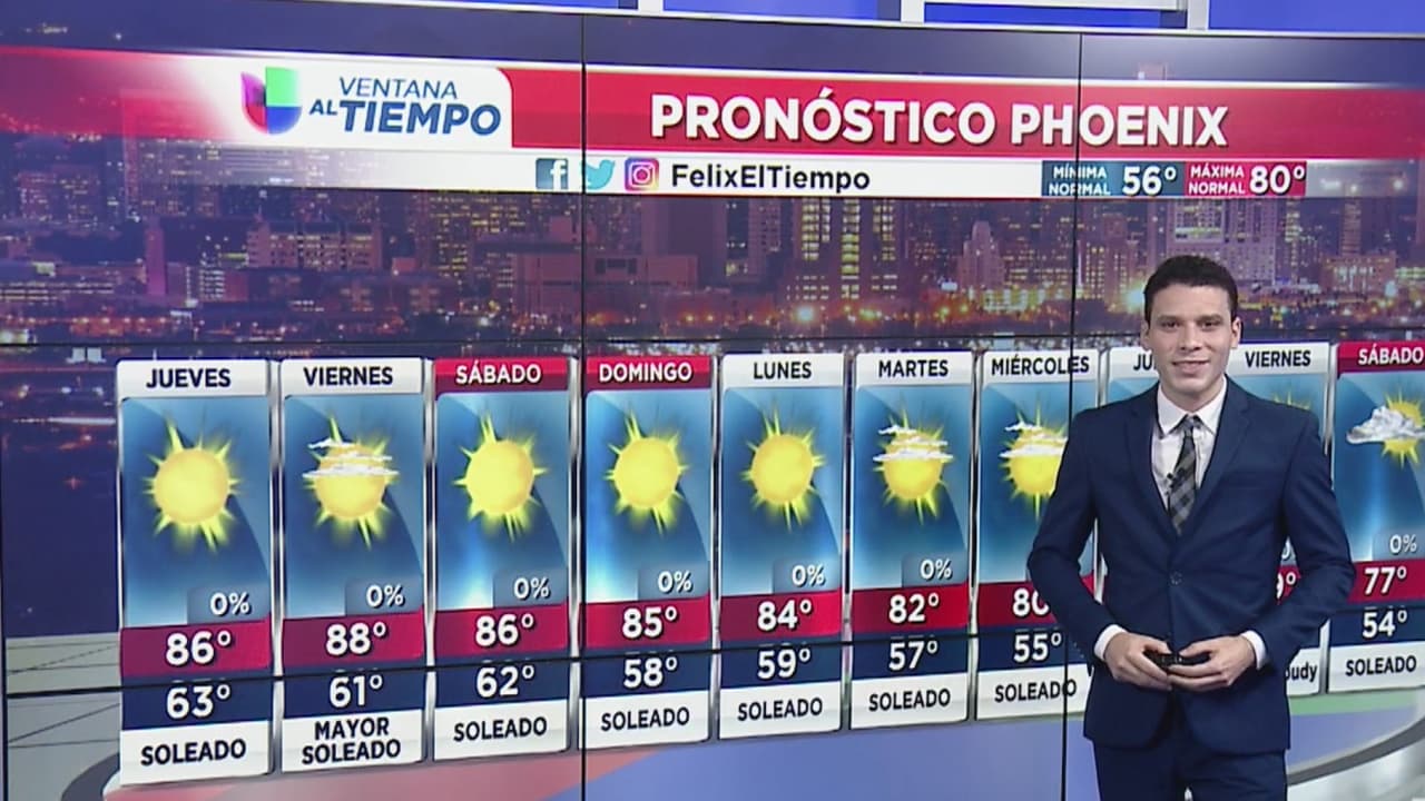 Tiempo seco y soleado en Arizona para este jueves