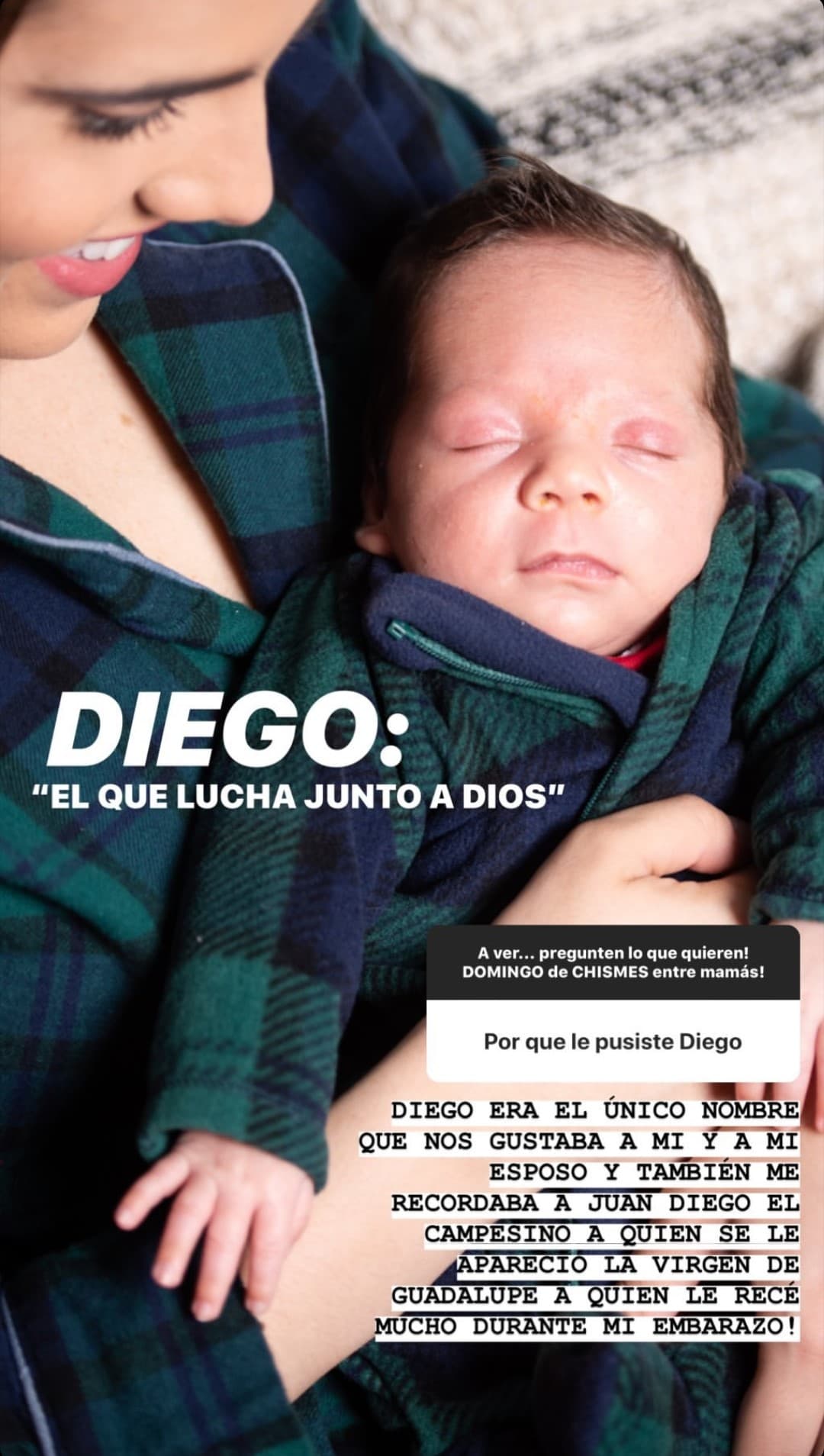 El nombre de Diego tiene un gran significado tanto para Andrea como para su esposo, y el pasado domingo lo reveló en Instagram.