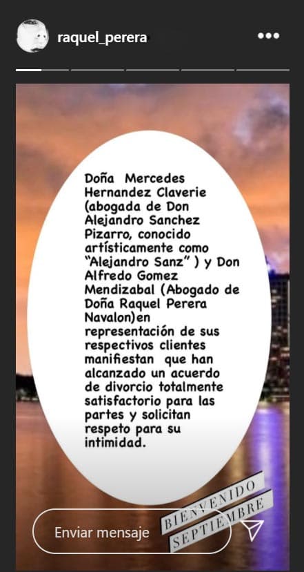 Perera compartió el comunicado oficial en su cuenta de Instagram, para anunciar que 
<b>la batalla legal había terminado</b>.
<br>