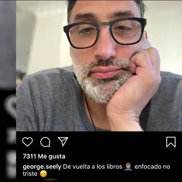 "De vuelta a los libros, enfocado. 
<b><a href="https://www.univision.com/famosos/no-estoy-triste-la-aclaracion-que-anadio-el-ex-de-marlene-favela-a-quienes-confundieron-su-enfoque-video" target="_blank">No triste</a></b>", especificó con esta foto. 
<br>