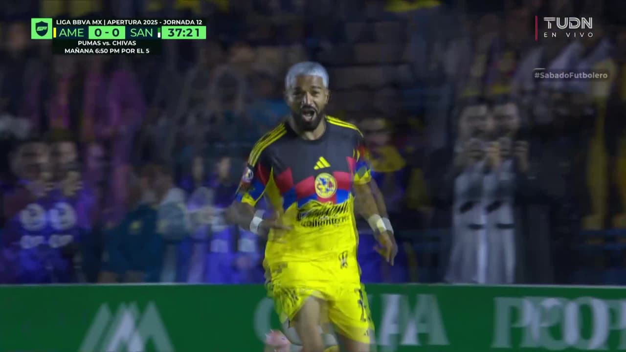 ¡Gol del América! Búfalo le responde a Jardine con el 1-0 sobre Santos