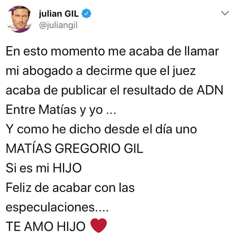 “¡Ahí está la verdad! ¡La que siempre defendí y por la que muchas veces salí a dar la cara! ¡Ahí están las pruebas! Que quede de reflexión que antes de juzgar e inventar hay que conocer la verdad”.