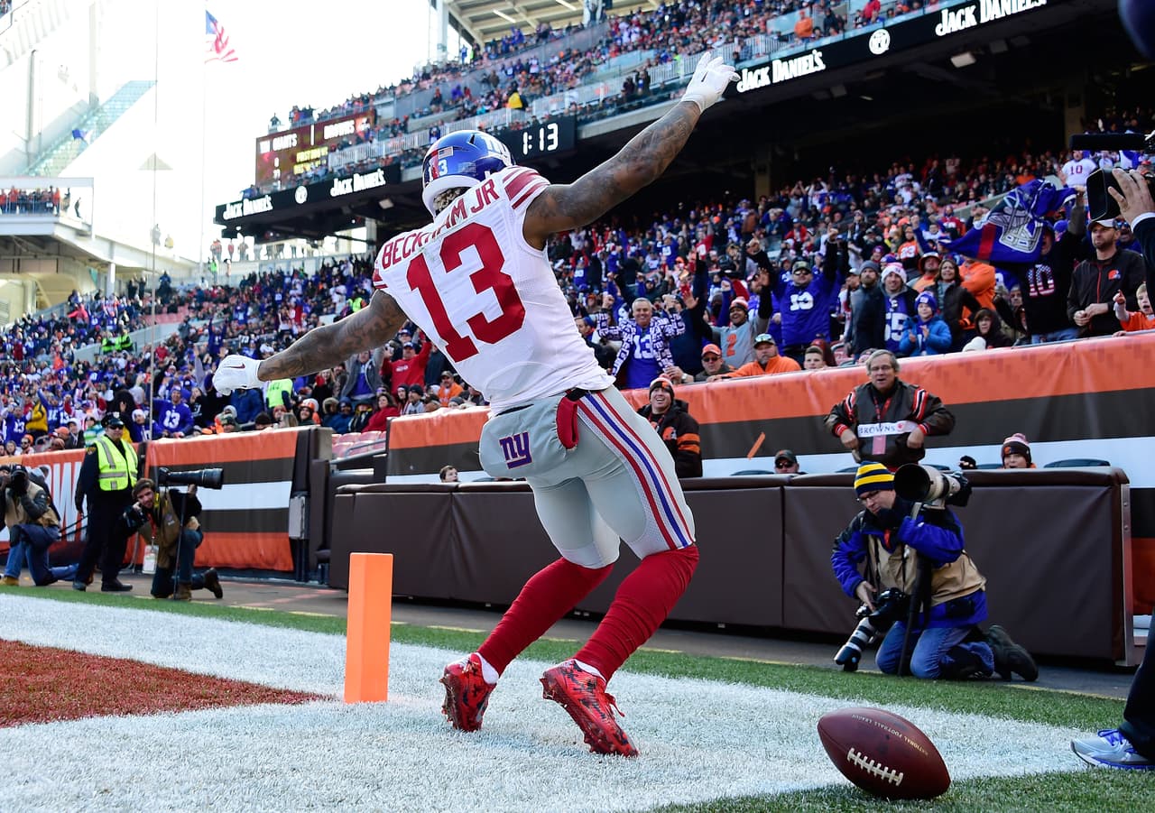 Odell Beckham es famoso por sus festejos y atrapadas espectaculares, ahora jugará con Cleveland tras negociarlo con Giants.