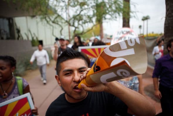 Una protesta por la ley SB1070 en Arizona.